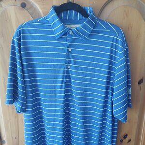 Donald Ross Polo, Blue Green Stripe, Medium, Royal Golf Club (MN)
